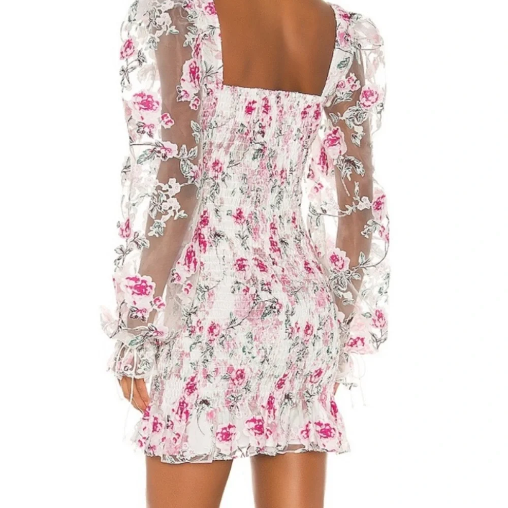 LOVELL BURNOUT SMOCKED MINI DRESS FROM FOR LOVE & LEMONS - Picture 3 of 4